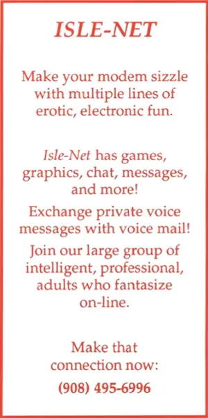 Make your modem sizzle with multiple lines of erotic, electronic fun